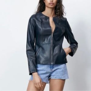 zara leather jacket women